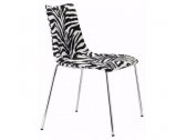 Стул пластиковый с обивкой Scab Design Zebra Pop 4 legs  сталь, поликарбонат, ткань черный, белый Фото 1