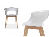 Кресло прозрачное с подушкой Scab Design Natural Miss B Antishock бук, поликарбонат, ткань натуральный бук, прозрачный, серый Фото 5