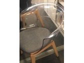 Кресло прозрачное с подушкой Scab Design Natural Miss B Antishock бук, поликарбонат, ткань натуральный бук, прозрачный, серый Фото 4