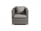 Кресло плетеное с подушками 4SIS Беллуно алюминий, искусственный ротанг, ткань серо-коричневый Фото 2