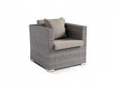 Кресло плетеное с подушками 4SIS Беллуно алюминий, искусственный ротанг, ткань серо-коричневый Фото 3