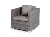 Кресло плетеное с подушками 4SIS Беллуно алюминий, искусственный ротанг, ткань серо-коричневый Фото 1