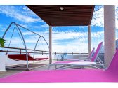Шезлонг-лежак пластиковый Nardi Atlantico пластик, ткань белый, розовый Фото 4