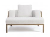Кресло деревянное лаунж с подушками Ethimo Grand Life мореный тик, роуп, акрил мореный тик, белый Фото 6