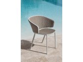 Кресло плетеное Ethimo Pluvia искусственный ротанг, алюминий песочный, белый Фото 7