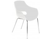Кресло пластиковое PAPATYA Opal-ML сталь, поликарбонат хромированный, белый Фото 1