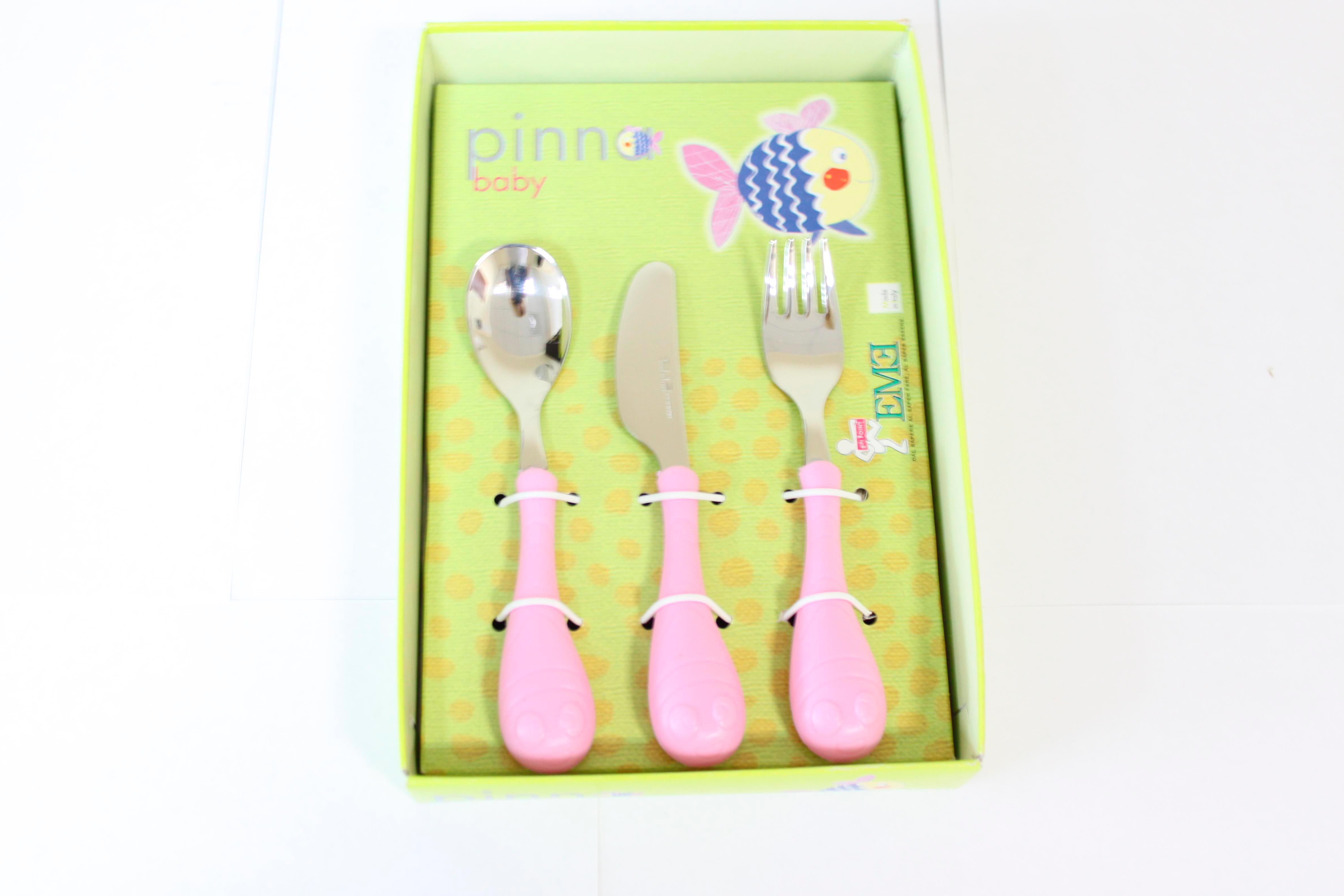 Детские столовые приборы 3 пр розовый, EME, Pinna (2)