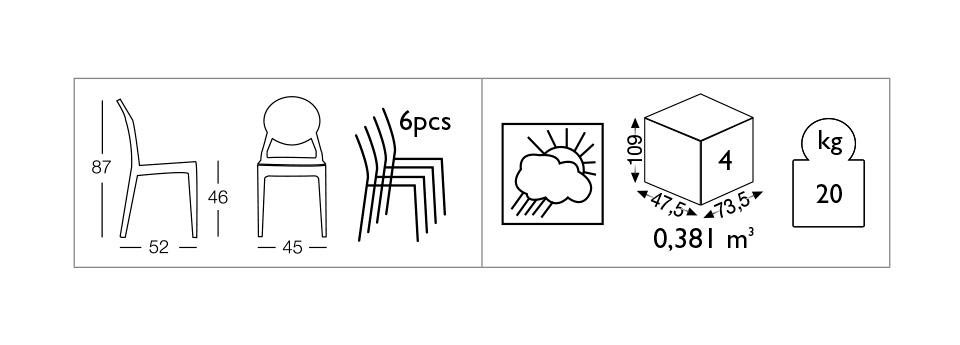 Пластиковый прозрачный стул серый 450х520х870 мм, Scab Design, Igloo Chair (2)