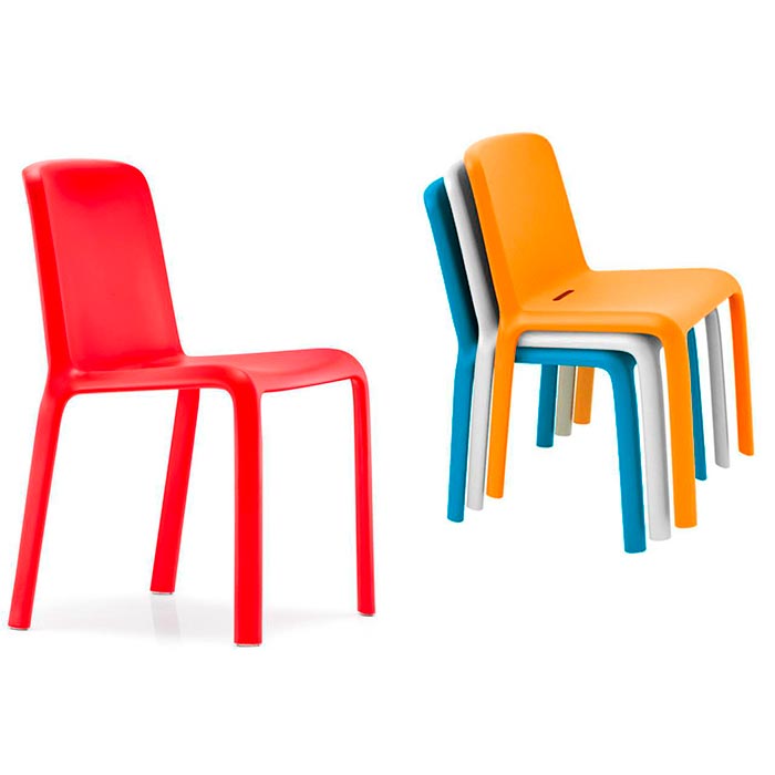 Пластиковый стул оранжевый 470х550х805 мм, PEDRALI, Snow (3)