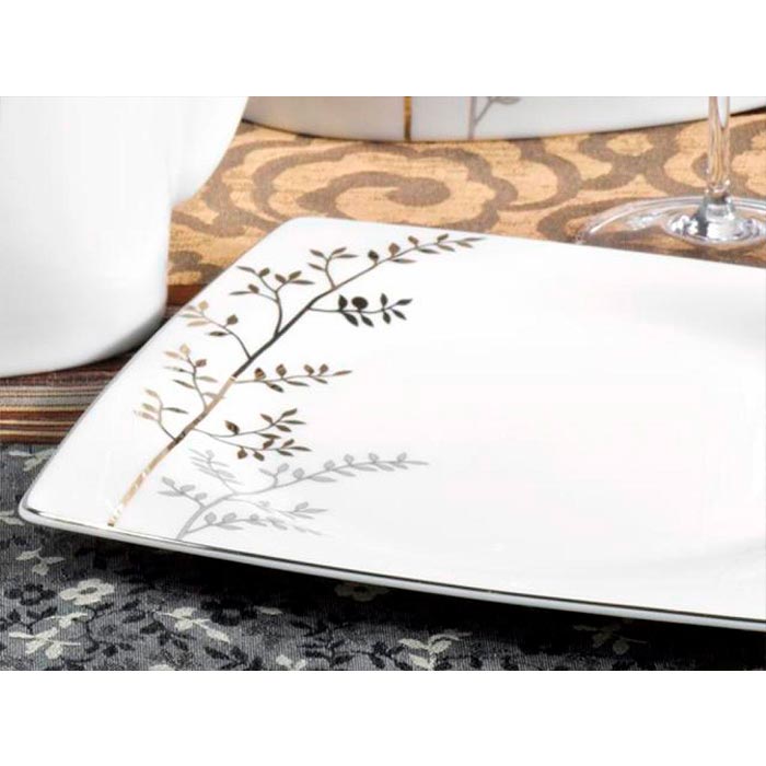 Столовый сервиз 40 пр белый, Royal Fine China, Time square silver nature (1)