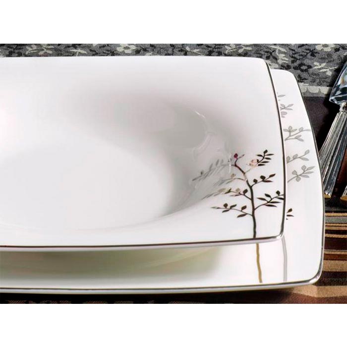 Столовый сервиз 40 пр белый, Royal Fine China, Time square silver nature (4)