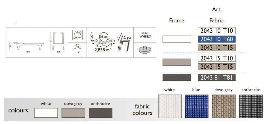 Пластиковый шезлонг, Tahiti Sun-bed Scab Design Италия (1)