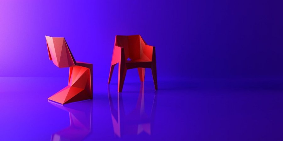 Кресло пластиковое Vondom Voxel Basic красный