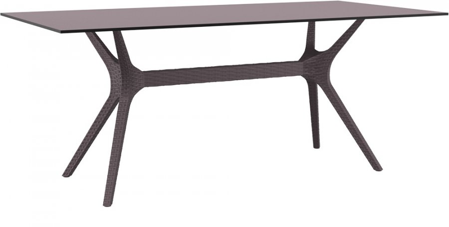 Стол пластиковый Ibiza Table 180, коричневый, 1800х900х740 мм