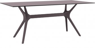 Стол пластиковый Ibiza Table 180, коричневый, 1800х900х740 мм