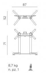 Подстолье металлическое двойное складное Scudo Double