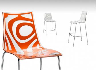 Стул полубарный пластиковый Scab Design Wave лен