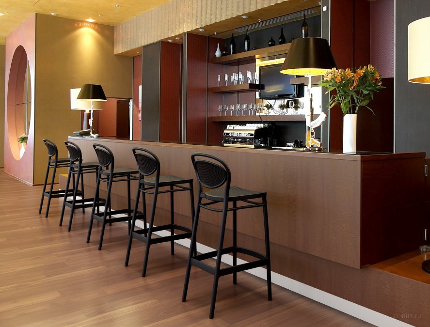 Стул пластиковый барный Siesta Contract Marcel Bar 75 черный