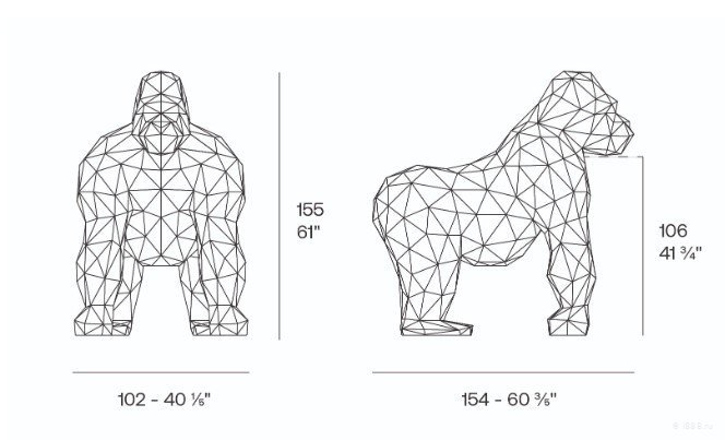 Фигура дизайнерская пластиковая Origami Saru Basic