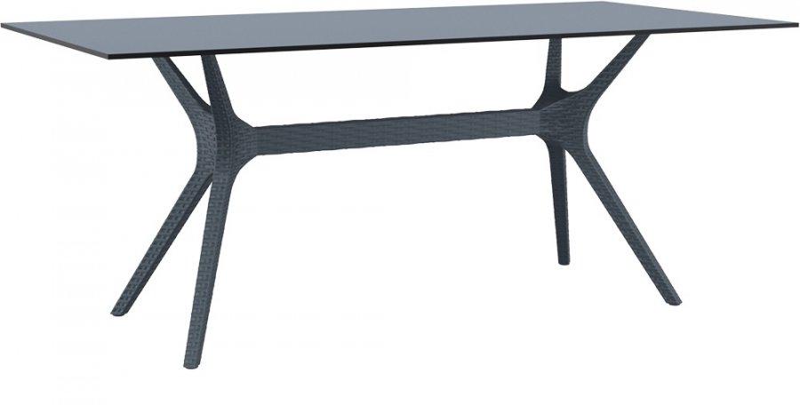 Стол пластиковый Ibiza Table 180, антрацит, 1800х900х740 мм