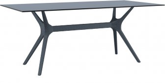 Стол пластиковый Ibiza Table 180, антрацит, 1800х900х740 мм