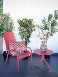 Стол пластиковый обеденный Spritz + Spritz Mini, красный, Ø605х400-765 мм