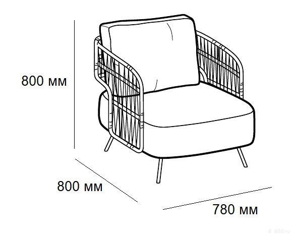 Кресло плетеное с обивкой 356 Outdoor Woven