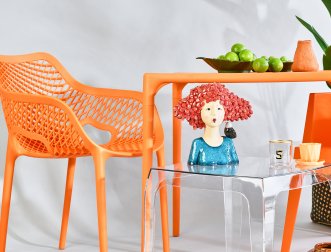 Стол пластиковый Mango, оранжевый, 720х720х720 мм