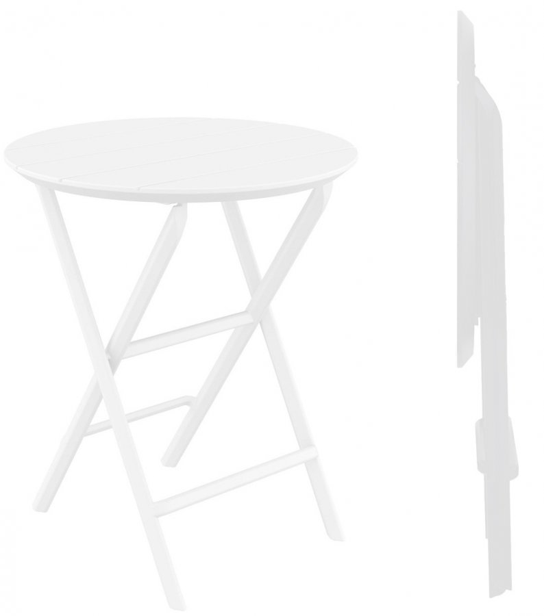 Стол пластиковый складной Helen Folding Table 60, белый, 600х740 мм