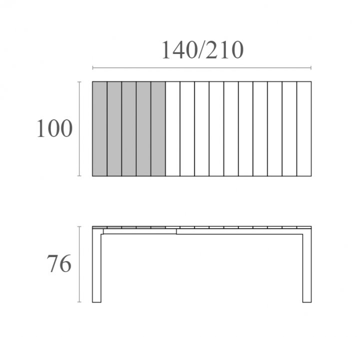 Стол пластиковый раздвижной Atlantic Table 140/210
