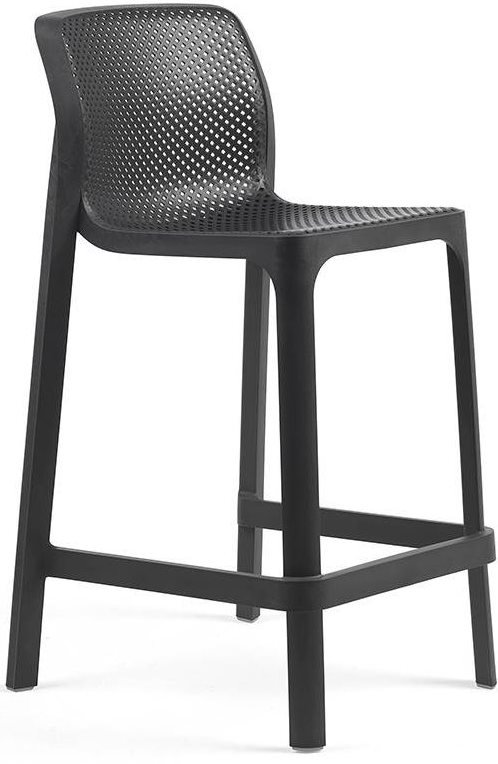 Стул пластиковый полубарный Nardi Net Stool Mini антрацит