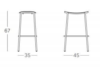 Табурет металлический полубарный Scab Design Trick голубой