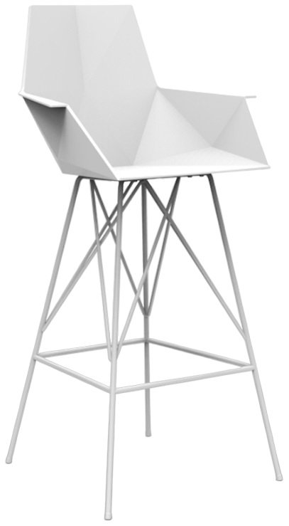 Кресло пластиковое барное Vondom Faz Basic белый