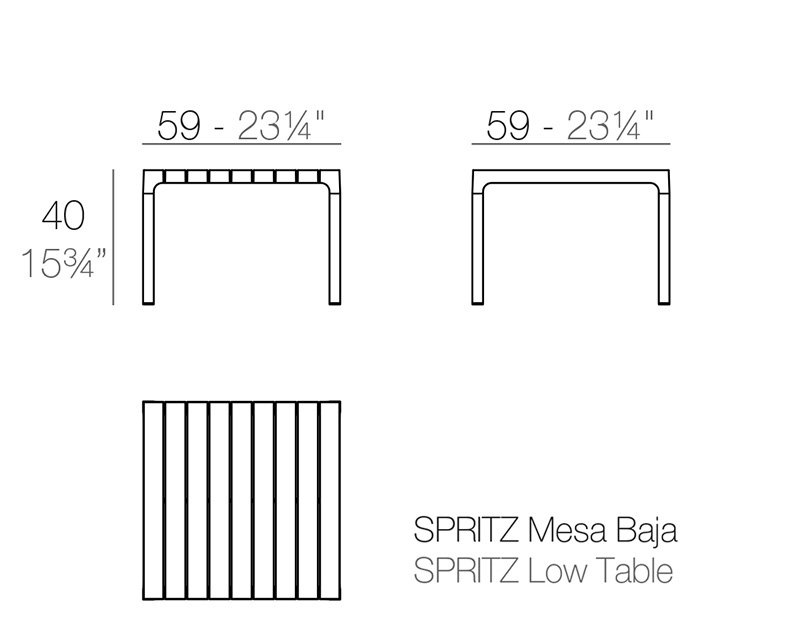 Столик пластиковый Vondom Spritz Basic черный