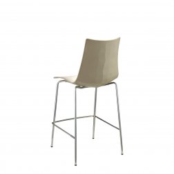 Стул барный пластиковый Scab Design Zebra Bicolore хром, белый, тортора