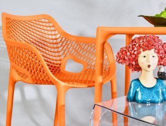 Стол пластиковый Mango, оранжевый, 720х720х720 мм