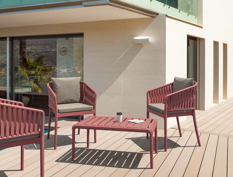 Кресло пластиковое Siesta Contract Portofino марсала