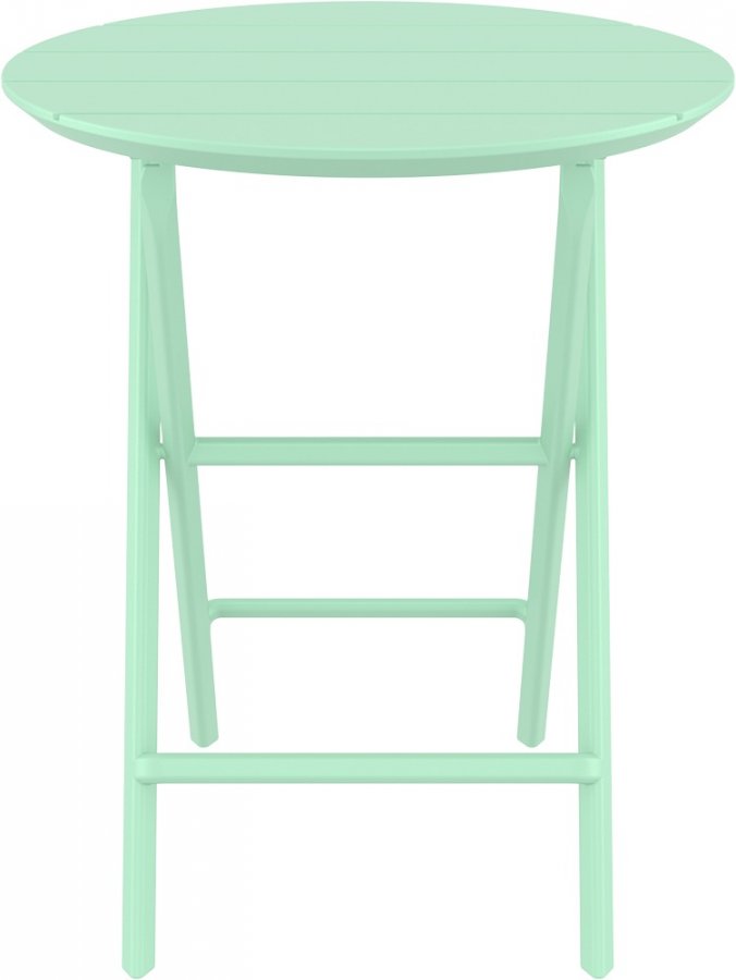 Стол пластиковый складной Helen Folding Table Ø60, опаловый зеленый, Ø600х740 мм