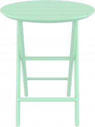 Стол пластиковый складной Helen Folding Table Ø60, опаловый зеленый, Ø600х740 мм