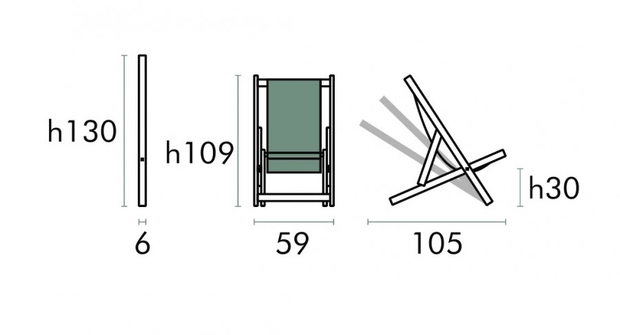 Кресло-шезлонг текстиленовое складное Sdraio