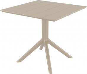 Стол пластиковый Paris Table 80, бежевый, 800х800х740 мм