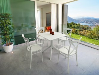 Стол пластиковый Sky Table 80, белый, 800х800х740 мм