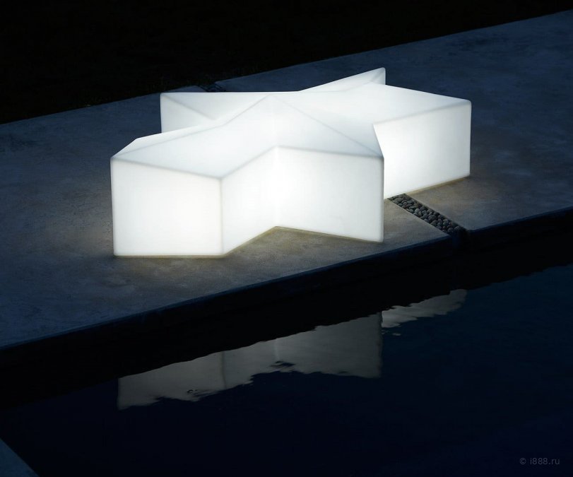 Пуф пластиковый светящийся Glace Lighting IN