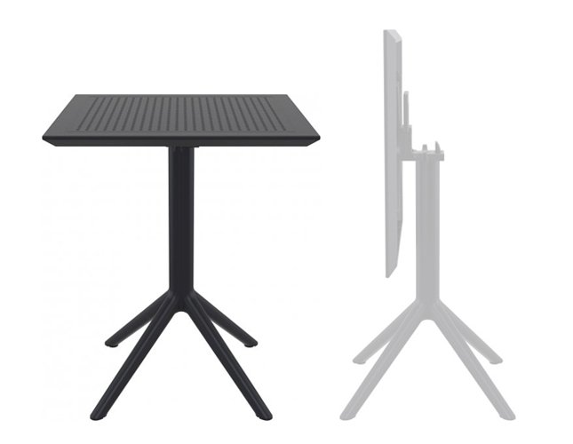 Стол пластиковый складной Sky Folding Table 60, черный, 600х600х740 мм