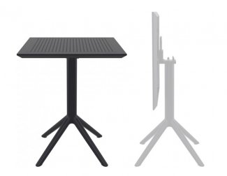 Стол пластиковый складной Sky Folding Table 60, черный, 600х600х740 мм