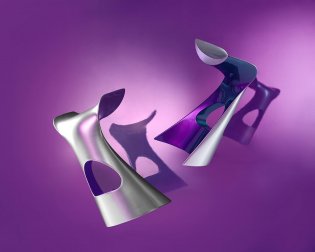 Стул барный пластиковый SLIDE Koncord Anniversary Edition хромированный, жемчужный фиолетовый
