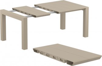 Стол пластиковый раздвижной Vegas Table, бежевый, 1000-1400х1000х750 мм