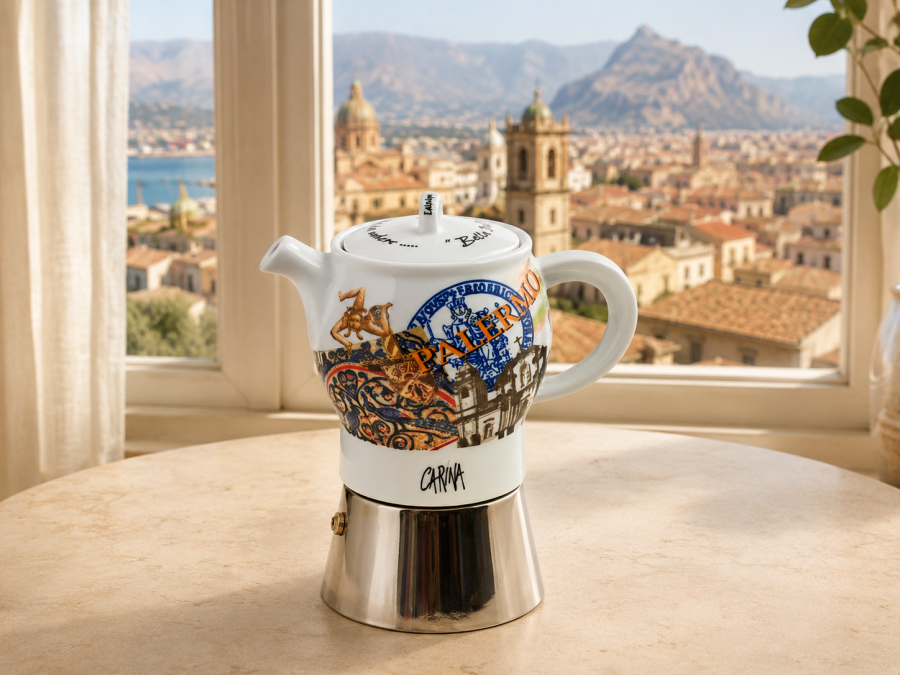 Кофеварка гейзерная на 4 порции, деколь Bella Italia 2