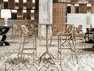 Стул пластиковый барный Siesta Contract Air Bar 75 бежевый