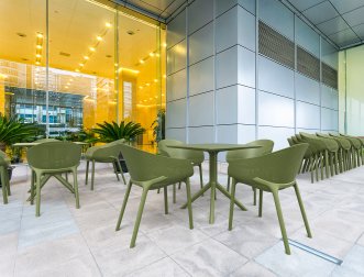 Стол пластиковый Sky Table 80, оливковый, 800х800х740 мм